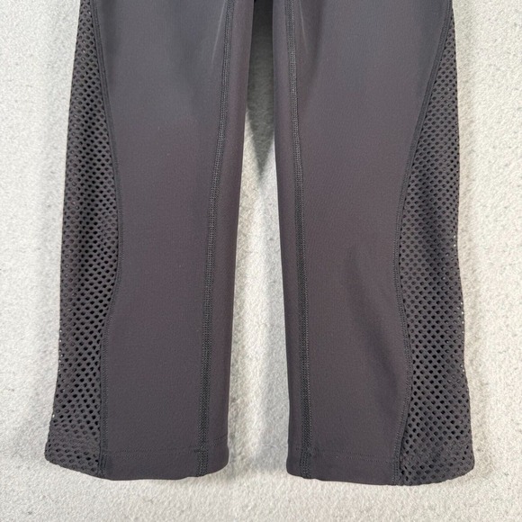 Lululemon Capri Leggings Womens 4 Black Comfort Stretch Workout Mesh Yoga Gym - Picture 4 of 14